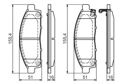 BOSCH Brake Pad Set, disc brake (0986494268)