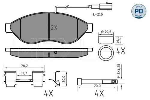 MEYLE Brake Pad Set, disc brake (0252446819-2/PD)