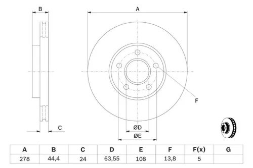 BOSCH Brake Disc (0986479B66)
