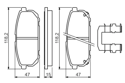 BOSCH Brake Pad Set, disc brake (0986494590)