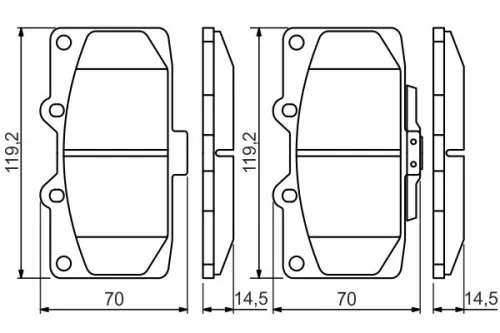 BOSCH Brake Pad Set, disc brake (0986494398)