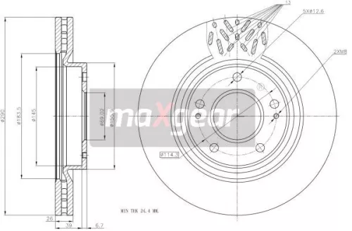 MAXGEAR Brake Disc (19-2393)