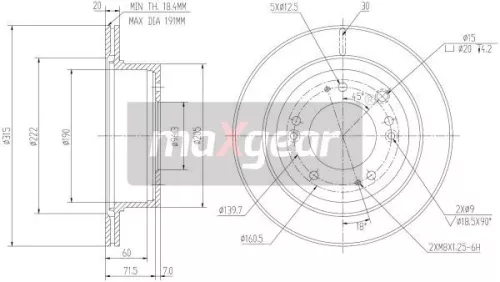 MAXGEAR Brake Disc (19-2372)