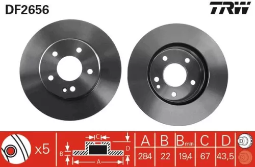 TRW Brake Disc (DF2656)