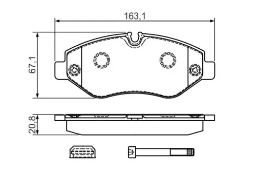 BOSCH Brake Pad Set, disc brake (0986494728)