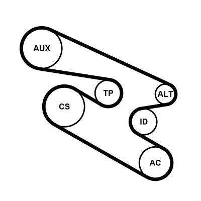 CONTINENTAL CTAM V-ribbed Belt Set (7PK1104K1)