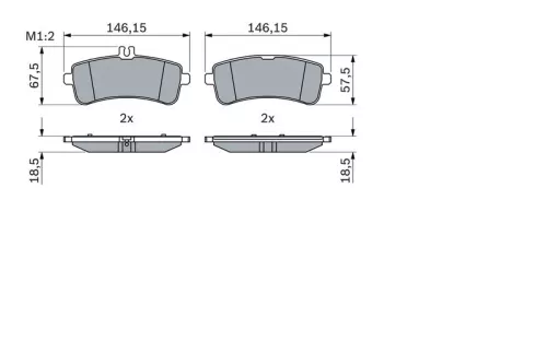 BOSCH Brake Pad Set, disc brake (0986494764)