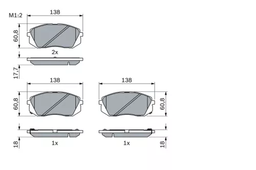 BOSCH Brake Pad Set, disc brake (0986494559)