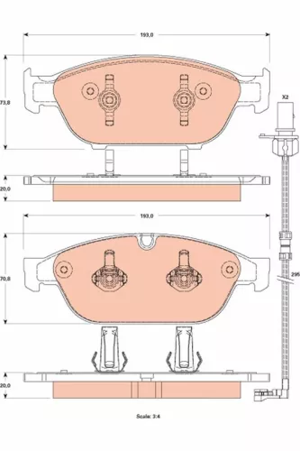 TRW Brake Pad Set, disc brake (GDB1883)