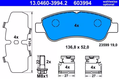 ATE Brake Pad Set, disc brake (13.0460-3994.2)