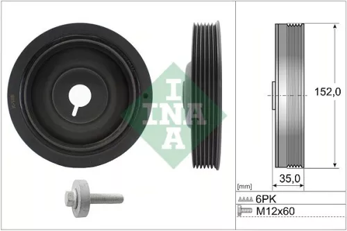 Schaeffler INA Deflection Pulley/Guide Pulley, timing belt (532052710)