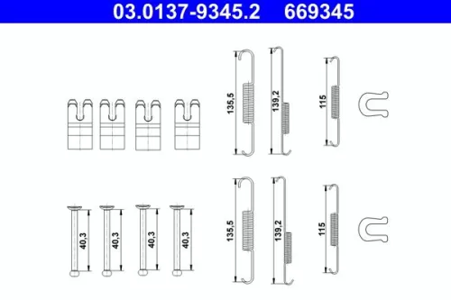 Accessory Kit, brake shoes