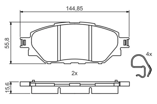 BOSCH Brake Pad Set, disc brake (0986495425)