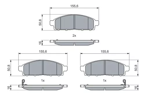 BOSCH Brake Pad Set, disc brake (0986460069)