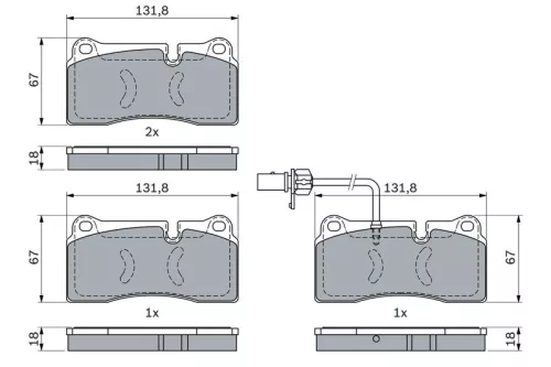 BOSCH Brake Pad Set, disc brake (0986494956)