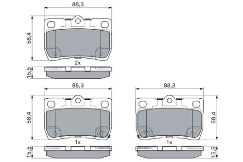 BOSCH Brake Pad Set, disc brake (0986494891)