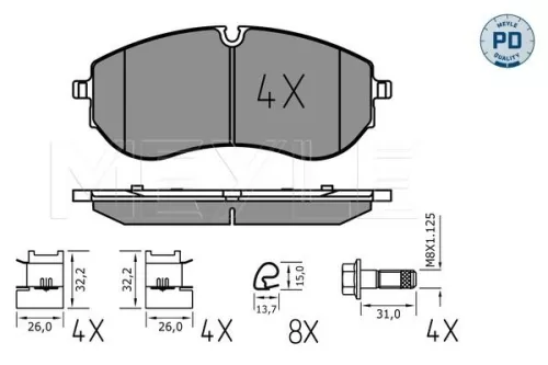 MEYLE Brake Pad Set, disc brake (0252249320/PD)