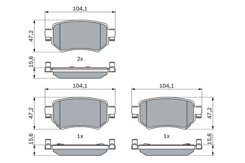 BOSCH Brake Pad Set, disc brake (0986460010)