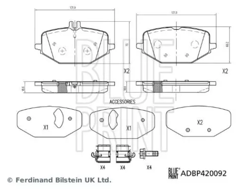 BLUE PRINT Brake Pad Set, disc brake (ADBP420092)