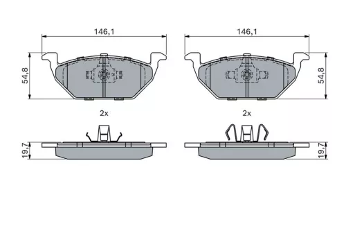 BOSCH Brake Pad Set, disc brake (0986494925)
