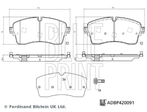 BLUE PRINT Brake Pad Set, disc brake (ADBP420091)