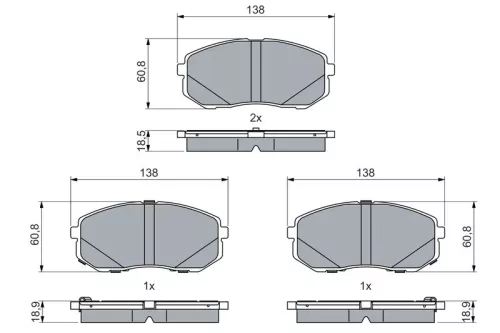 BOSCH Brake Pad Set, disc brake (0986460077)