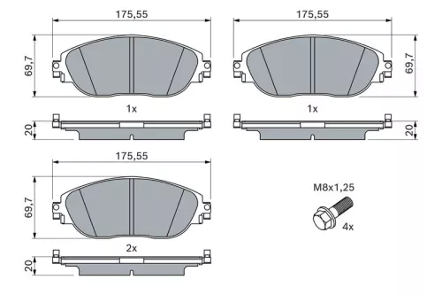 BOSCH Brake Pad Set, disc brake (0986424628)