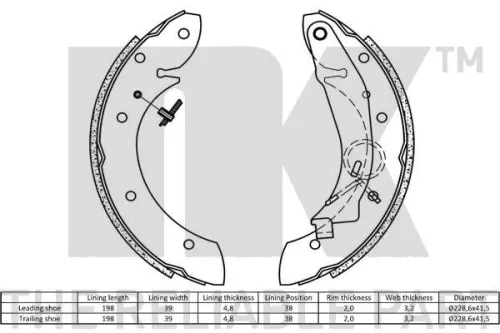 NK Brake Shoe Set (2719598)