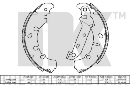 NK Brake Shoe Set (2725673)