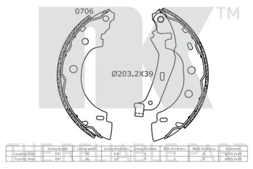 NK Brake Shoe Set (2739635)