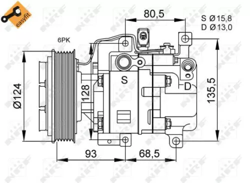 NRF Compressor, air conditioning (32408)