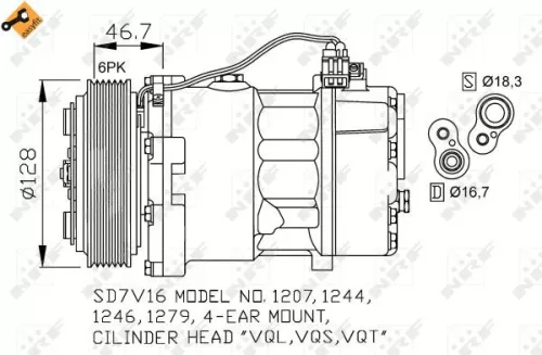 NRF Compressor, air conditioning (32168)