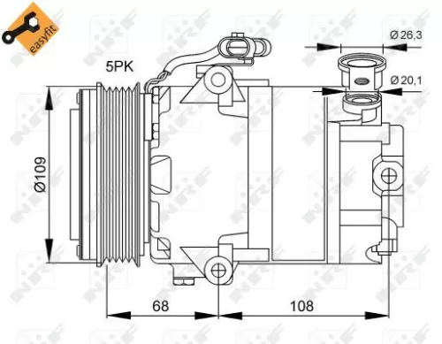 NRF Compressor, air conditioning (32083)