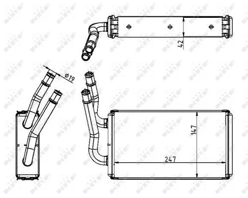 NRF Heat Exchanger, interior heating (54228)