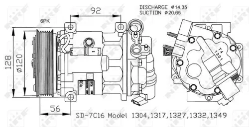 NRF Compressor, air conditioning (32239)