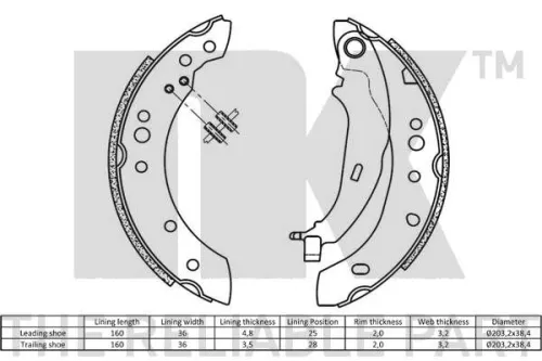 NK Brake Shoe Set (2730761)