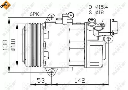 NRF Compressor, air conditioning (32184)