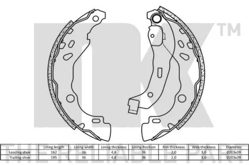 NK Brake Shoe Set (2739690)