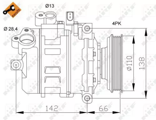 NRF Compressor, air conditioning (32106)