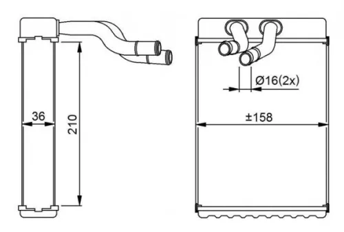NRF Heat Exchanger, interior heating (54289)