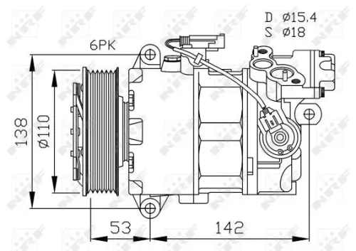 NRF Compressor, air conditioning (32463)
