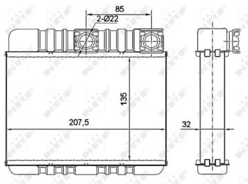 NRF Heat Exchanger, interior heating (54277)
