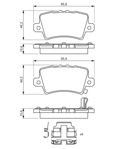 BOSCH Brake Pad Set, disc brake (0 986 494 642)
