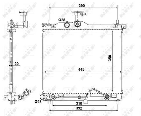 NRF Radiator, engine cooling (58425)