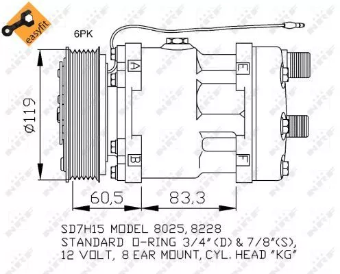 NRF Compressor, air conditioning (32768)