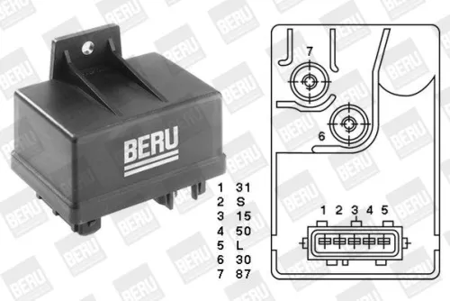 BorgWarner (BERU) Relay, glow plug system (GR034)