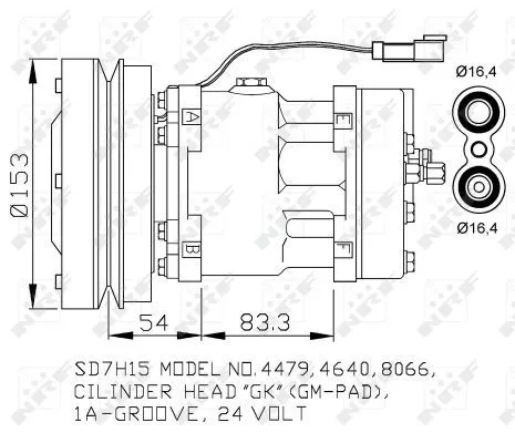 NRF Compressor, air conditioning (32879)
