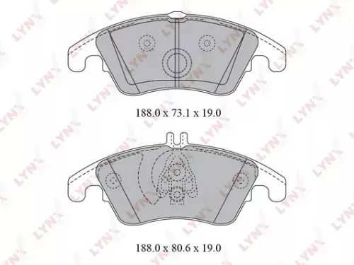Disc brake pads, front