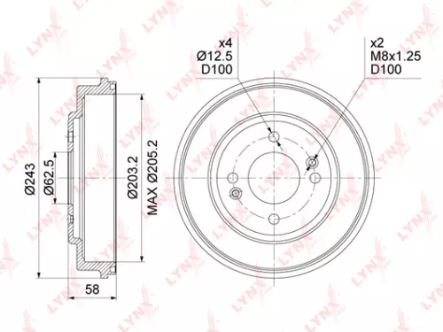Brake drum (203x38,5)