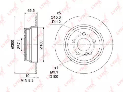 LYNXAUTO Brake disc, rear (300x10) (BN-1076)